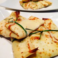 crespelle zucchine scampi brie_